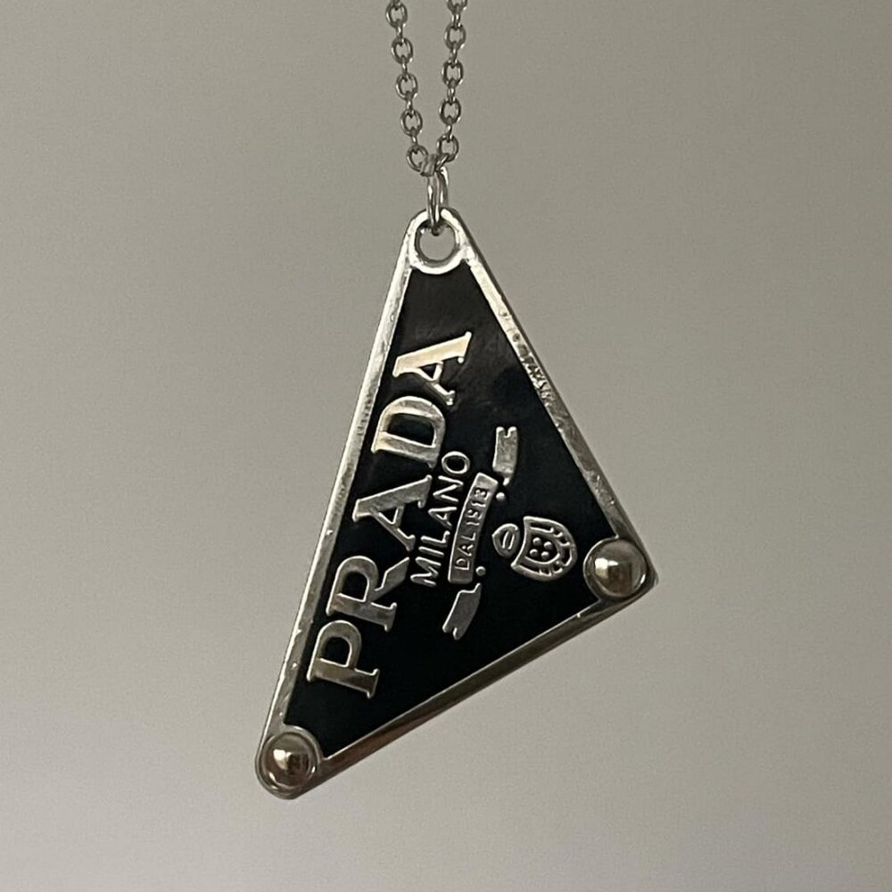 Prada Triangle Asymmetric Necklace